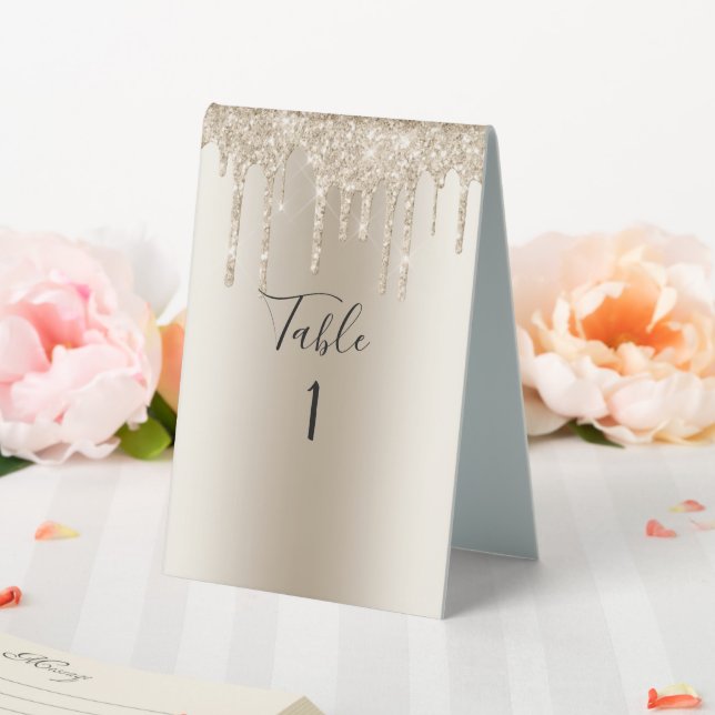 Champagne Glitter Drip Trendy Elegant Wedding  (In SItu (Wedding))