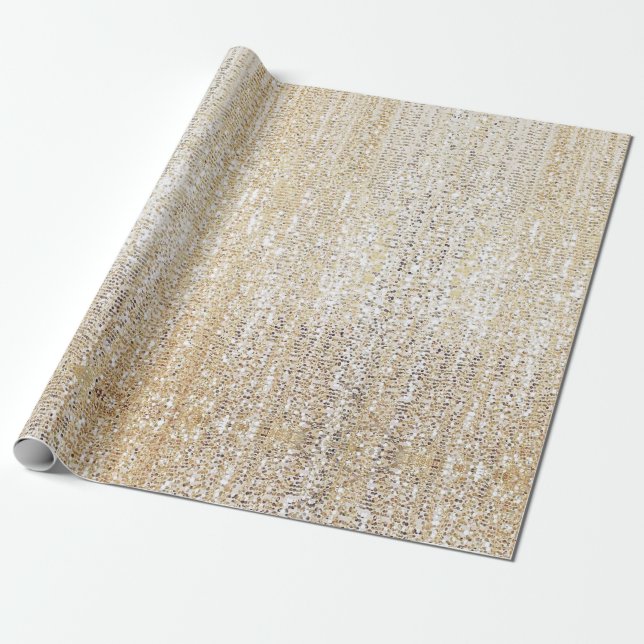 Champagne Glitter Modern Wrapping Paper (Unrolled)