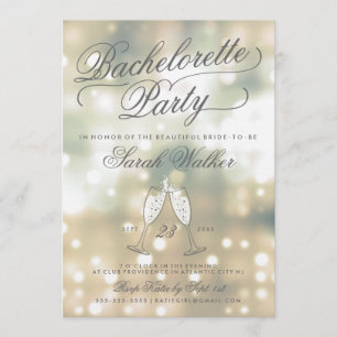 Champagne Glow Bachelorette Party Invitation