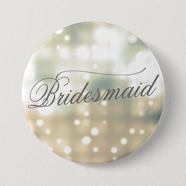 Champagne Glow Bridesmaid Button Pin (Front)