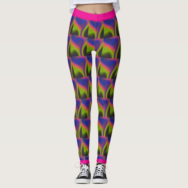 Champagne Glow Gradient Leggings . (Front)