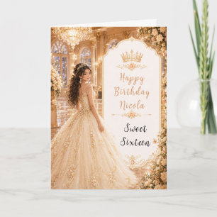 Champagne Gold Ballroom Sweet Sixteen Card