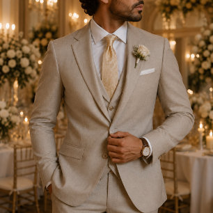 Champagne Gold Baroque Medallion Tie