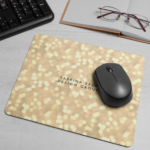 Champagne Gold Bokeh Lights Personalised Mouse Pad