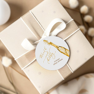 Champagne Gold Bridal Shower Classic Round Sticker