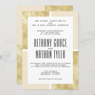 Champagne + Gold Classic Wedding Invitation