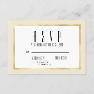 Champagne + Gold Classic Wedding Invite RSVP Card