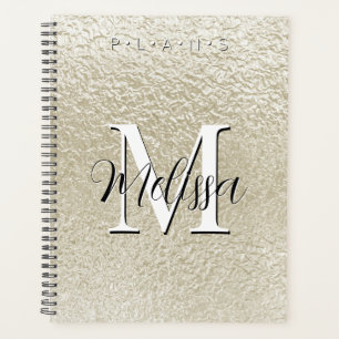 Champagne Gold Foil Modern Monogram Planner