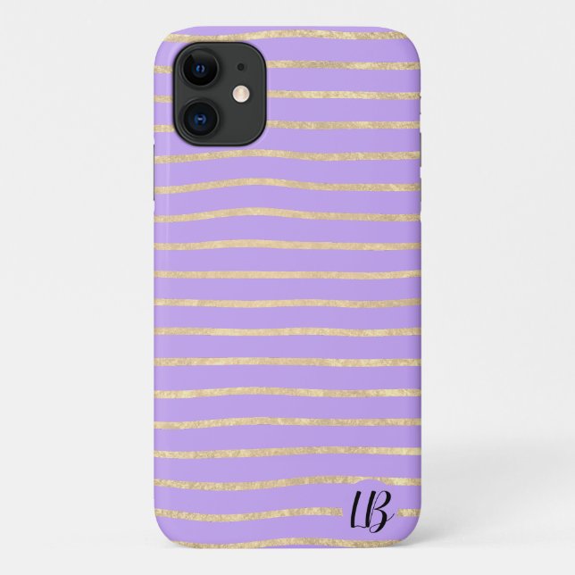 Champagne Gold Foil Stripes Phone Case (Back)