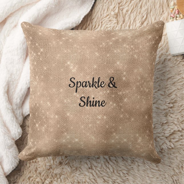 Champagne Gold Glam Sparkle Glitz  Cushion (Blanket)