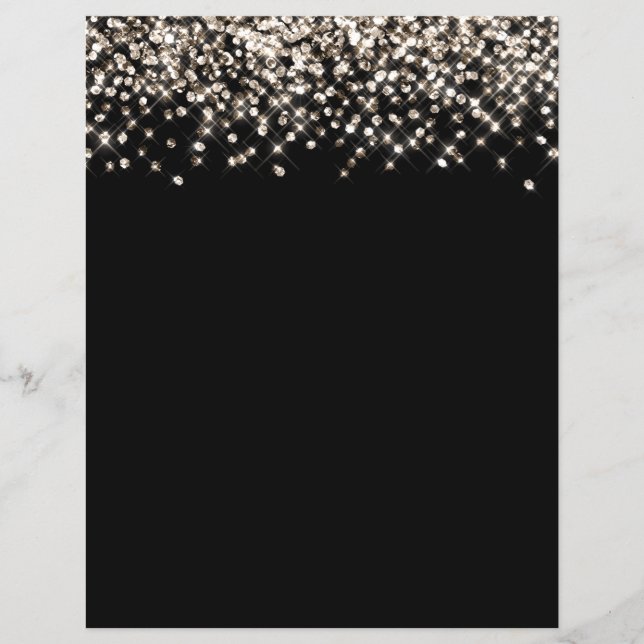 Champagne Gold Glitter Confetti Scrapbook Paper (Front)