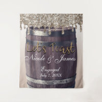 Champagne Gold Glitter Drip Barrel Barn Engagement