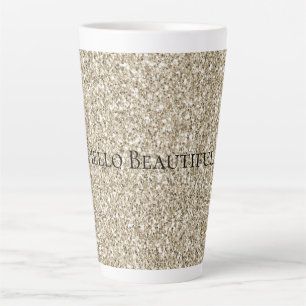 Champagne Gold Glitter   Latte Mug