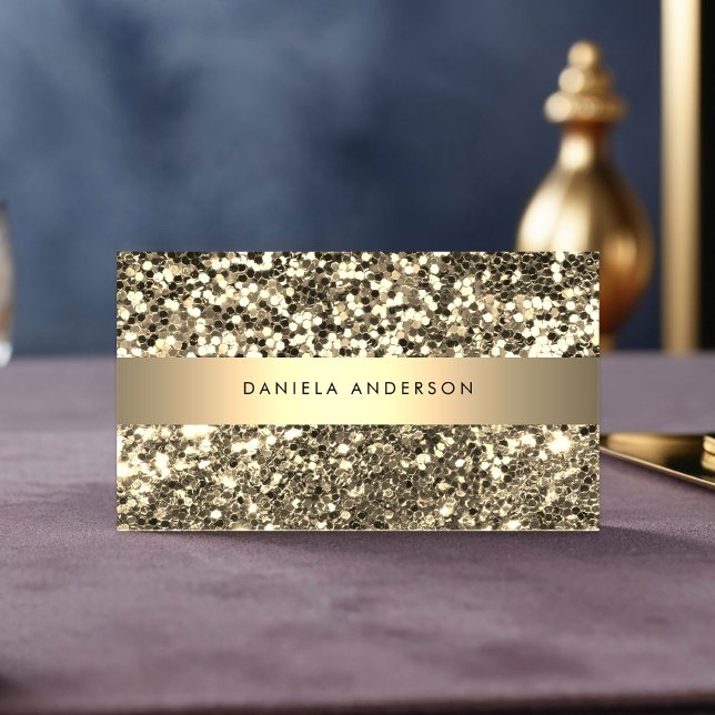 Champagne Gold Glitter Luxury  Business Card (Creator Uploaded)