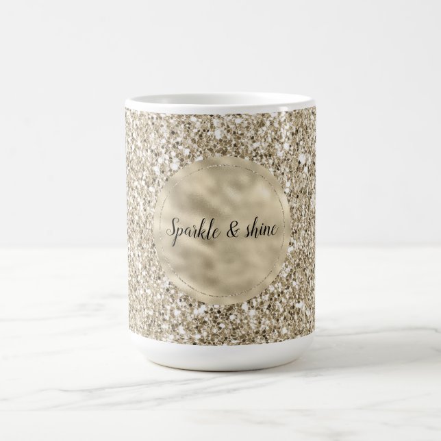 Champagne Gold Glitzy Glitter Coffee Mug (Center)