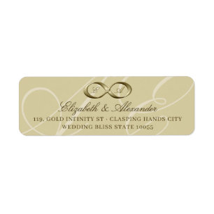 Champagne Gold Infinity Hand Clasp Wedding Labels
