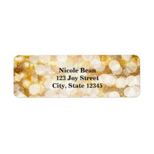 Champagne Gold Sparkling Lights Address Labels