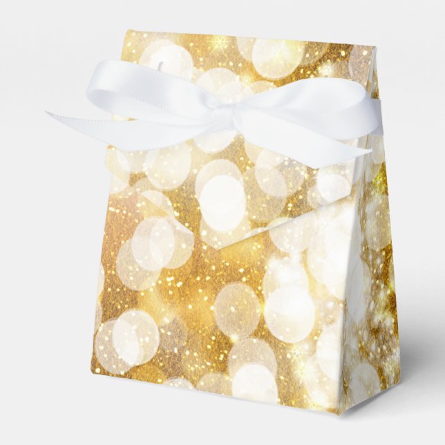 Champagne Gold Sparkling Lights Party Favour Boxes (Front Side)