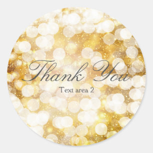 Champagne Gold Sparkling Lights Party Stickers