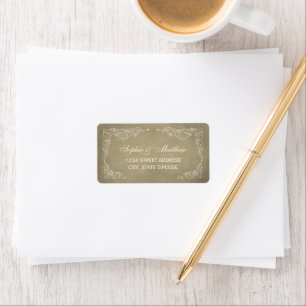Champagne Gold Vineyard Wedding Address Label