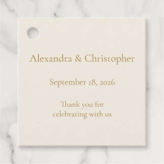 Champagne Gold Wedding Favour Tag