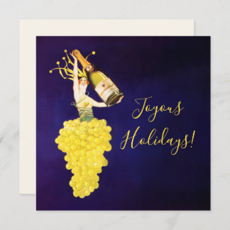 Champagne Grapes Holiday Card