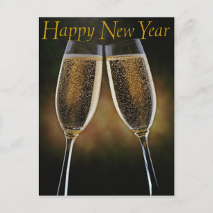 Champagne Happy New Year Postcard