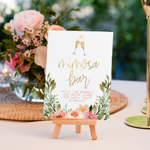 Champagne Heart Gold Bridal Shower Mimosa Bar Sign