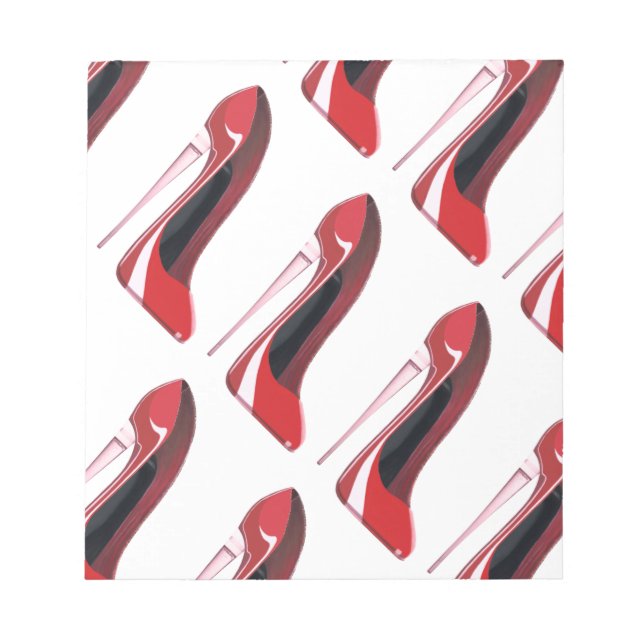 Champagne Heel Red Stiletto Shoe Art Notepad (Front)