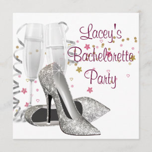 Champagne High Heels Bachelorette Party Invitation