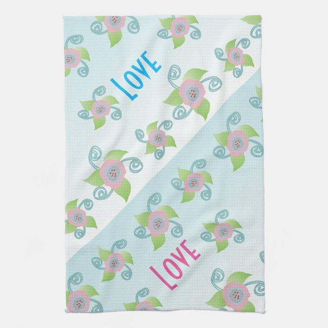 Champagne Ice Blue Tea Towel (Vertical)