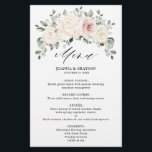 Champagne Ivory Blush Floral Greenery Wedding Menu<br><div class="desc">Ivory floral wedding menu featuring elegant bouquet of peach ,  white ,  gold,  champagne ivory,  blush colour rose ,  ranunculus flower buds and sage green eucalyptus leaves and elegant watercolor bouquet. Please contact me for any help in customisation or if you need any other product with this design.</div>