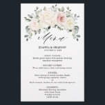Champagne Ivory Blush Floral Greenery Wedding Menu<br><div class="desc">Ivory floral wedding menu featuring elegant bouquet of peach ,  white ,  gold,  champagne ivory,  blush colour rose ,  ranunculus flower buds and sage green eucalyptus leaves and elegant watercolor bouquet. Please contact me for any help in customisation or if you need any other product with this design.</div>