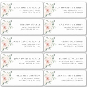 Champagne Ivory Blush Pink Flor Guest Name Address