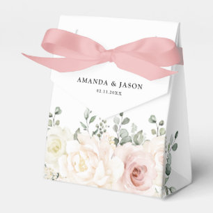Champagne Ivory Blush Pink Floral Greenery Wedding Favour Box