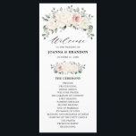 Champagne Ivory Blush Pink Floral Greenery Wedding Program<br><div class="desc">Ivory floral wedding program featuring elegant bouquet of peach ,  white ,  gold,  champagne ivory,  blush colour rose ,  ranunculus flower buds and sage green eucalyptus leaves and elegant watercolor bouquet. Please contact me for any help in customisation or if you need any other product with this design.</div>