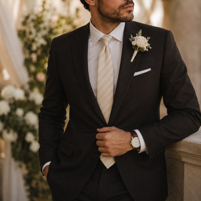 Champagne Ivory Regimental Stripe Tie (Creator Uploaded)