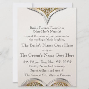 Champagne Lace (Metallic Wedding Invitation) Save The Date