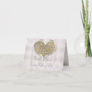 Champagne Lace (Wedding Thank You Note Card) Card