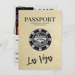 Champagne Las Vegas Passport Save The Date