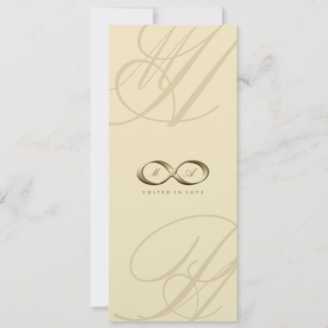Champagne Love Infinity Hand Clasp Symbol Wedding Invitation (Front)