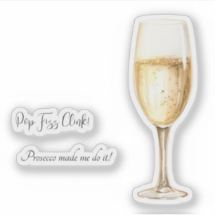 Champagne Lover Sticker with Funny Phrases