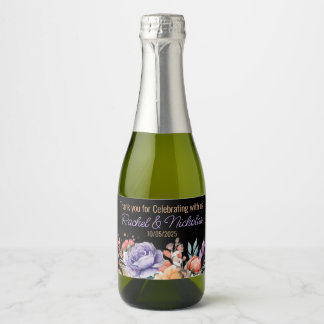 Champagne mini bottles favors personalized sparkli sparkling wine label