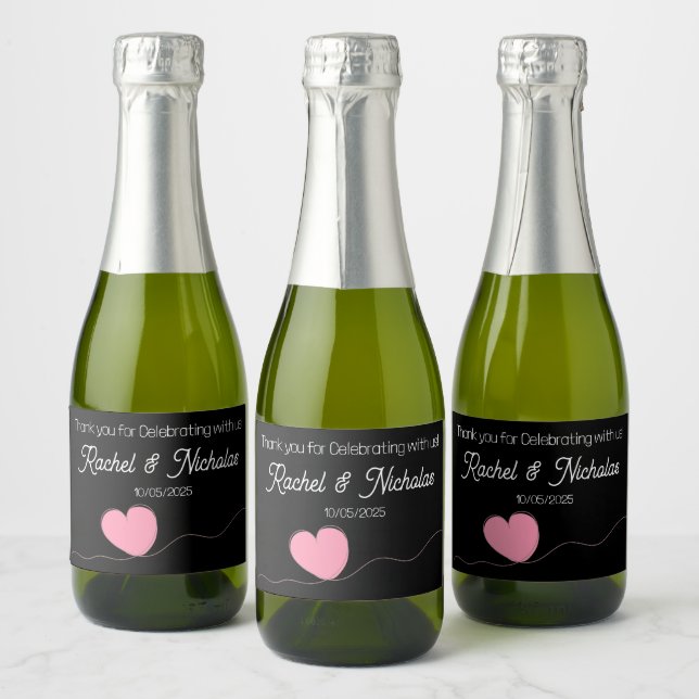 Champagne mini bottles favors personalized sparkling wine label (Bottles)