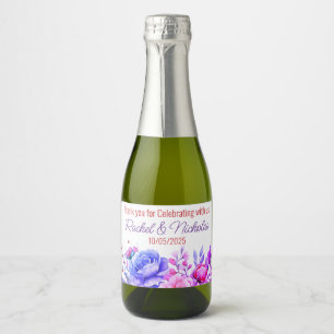 Champagne mini bottles favours personalised sparkl sparkling wine label