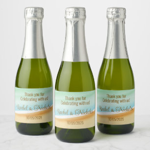 Champagne mini bottles favours personalised sparkling wine label
