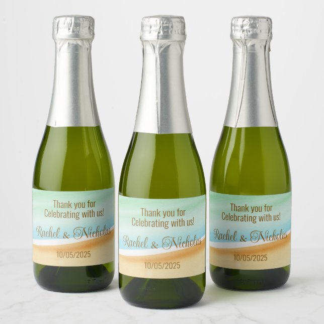 Champagne mini bottles favours personalised sparkling wine label (Bottles)