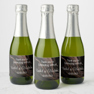 Champagne mini bottles favours personalised sparkling wine label