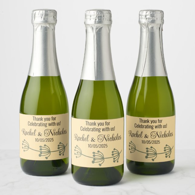 Champagne mini bottles favours personalised sparkling wine label (Bottles)