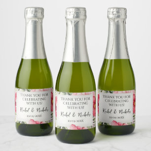 Champagne mini bottles favours personalised sparkling wine label